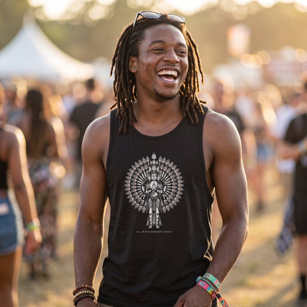 All Up in Everybody's Isness, Tank Top — festival black 20261010 194222