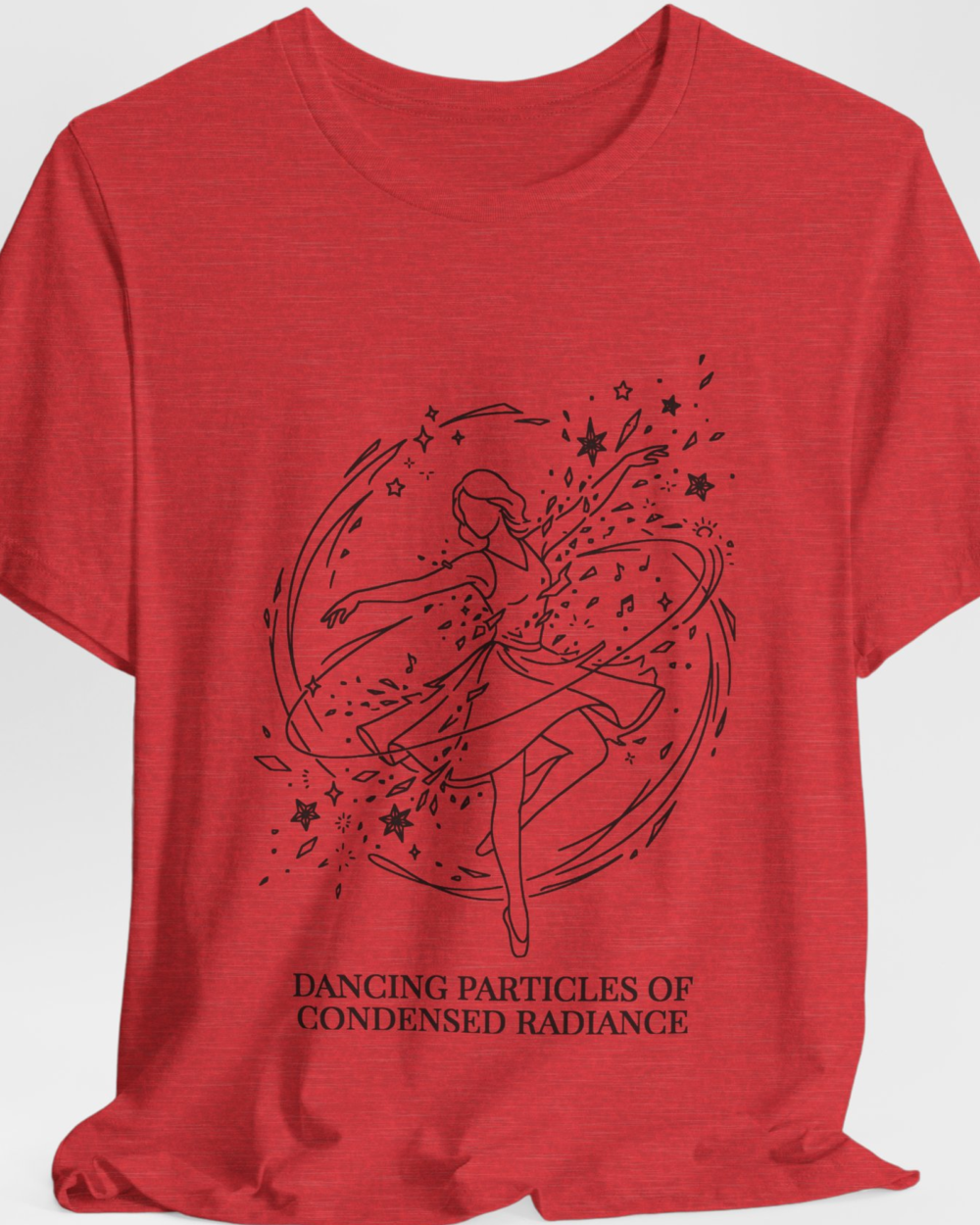 Dancing particles of condensed radiance — hero red 20261004