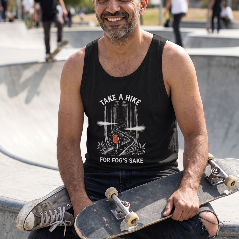 For fog's sake, Tank Top — skatepark black 20261004 202557