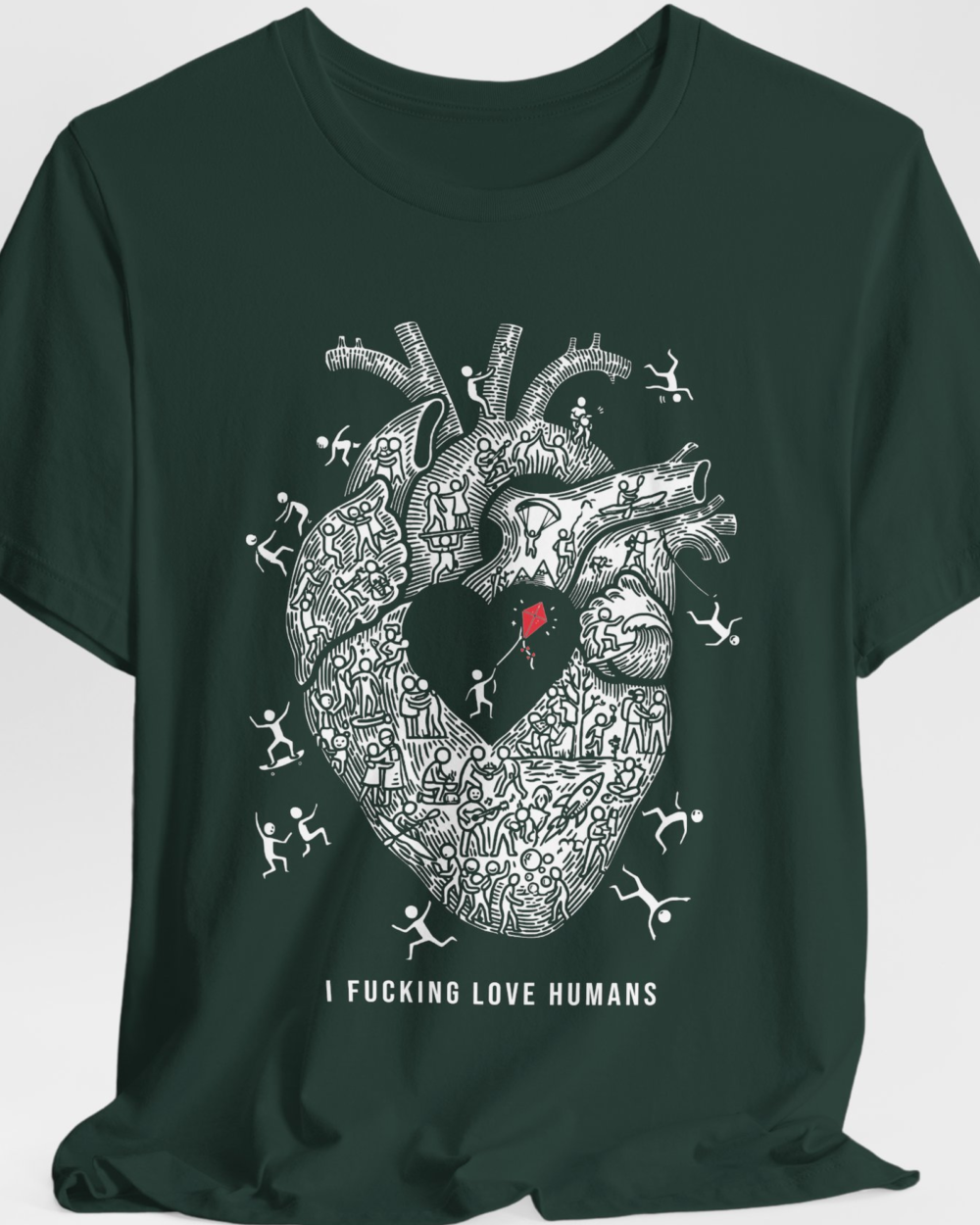 I fucking love / humans — hero forest green 20261004