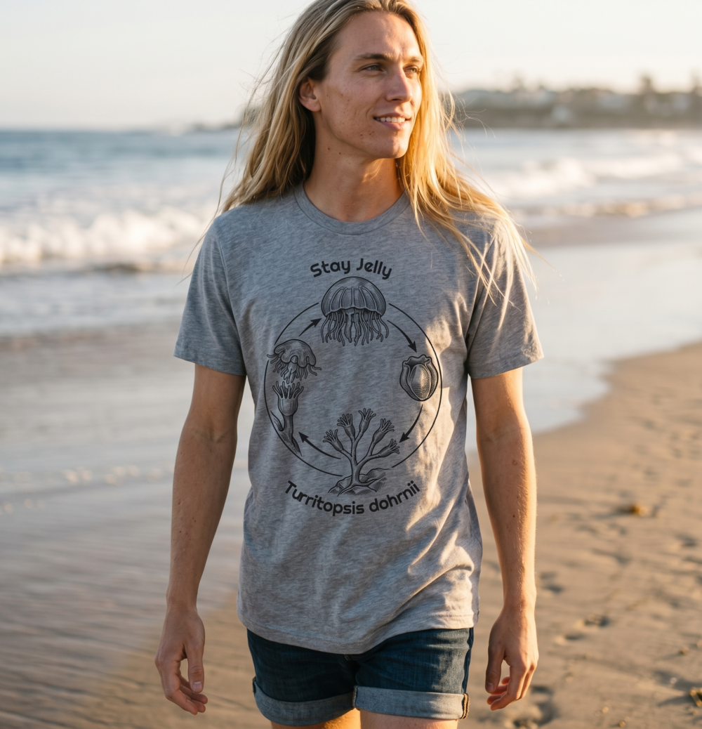 Stay Jelly Immortal Jellyfish — beach heather gray 20261002 150824