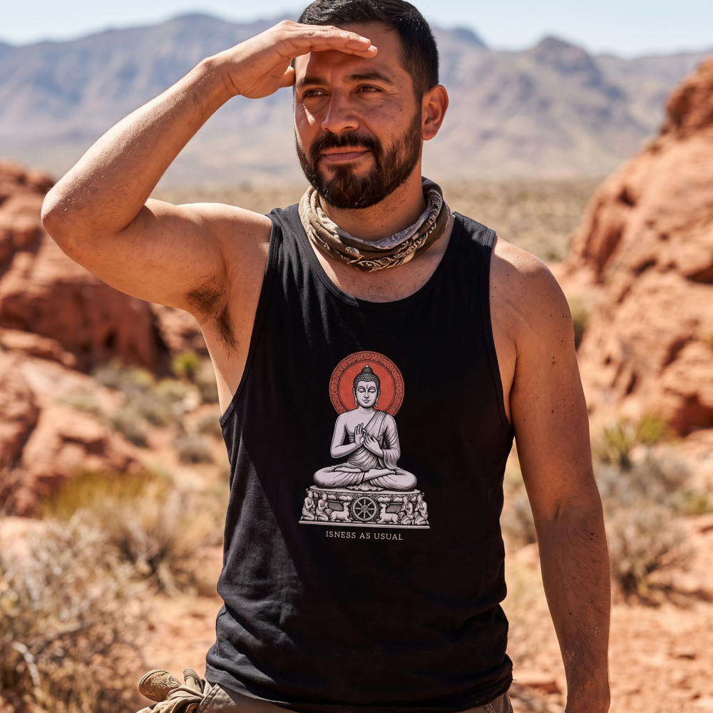 Isness as Usual, Tank Top — desert black 20261010 174045