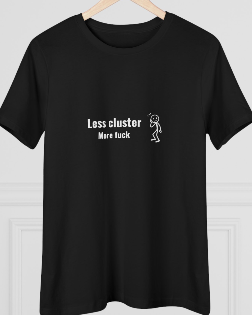 Less Cluster More Fuck, Women's Tee — hero black 20261002