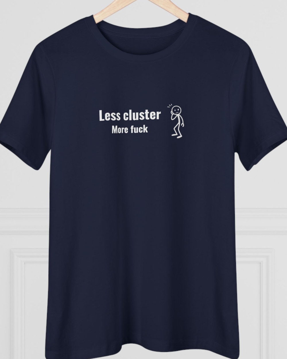 Less Cluster More Fuck, Women's Tee — hero navy 20261004