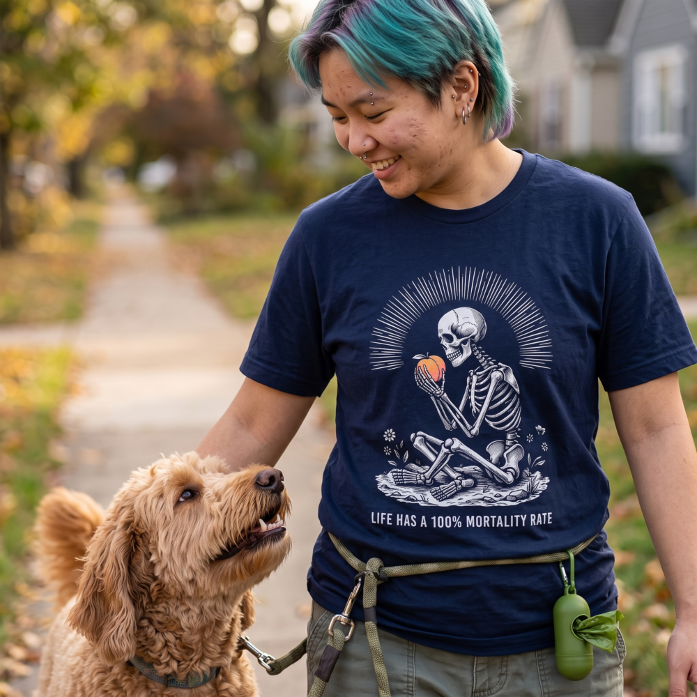 Life has a 100% mortality rate — dog walk navy 20261005 002423