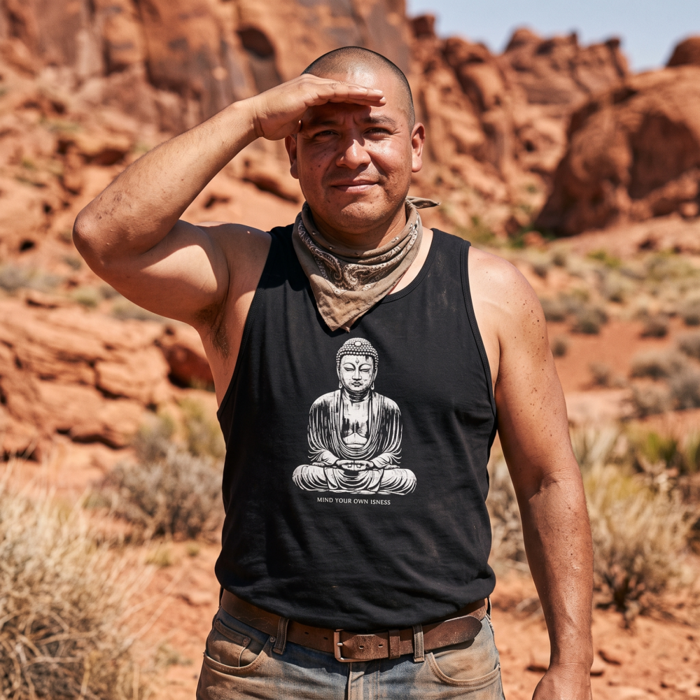 Mind Your Own Isness, Tank Top — desert black 20261010 164307
