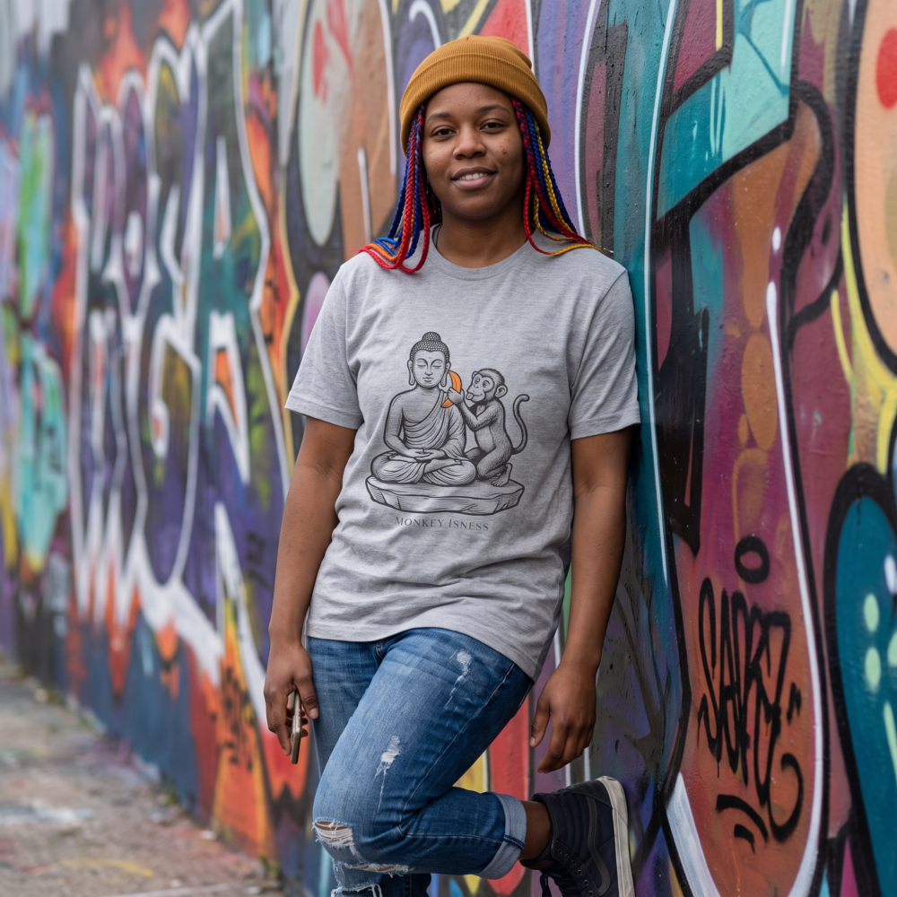 Monkey Isness — graffiti wall heather gray 20261011 184838