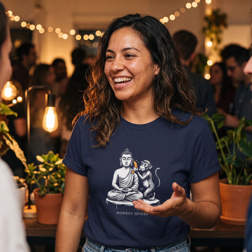 Monkey Isness, Women's Tee — house party navy 20261011 065413