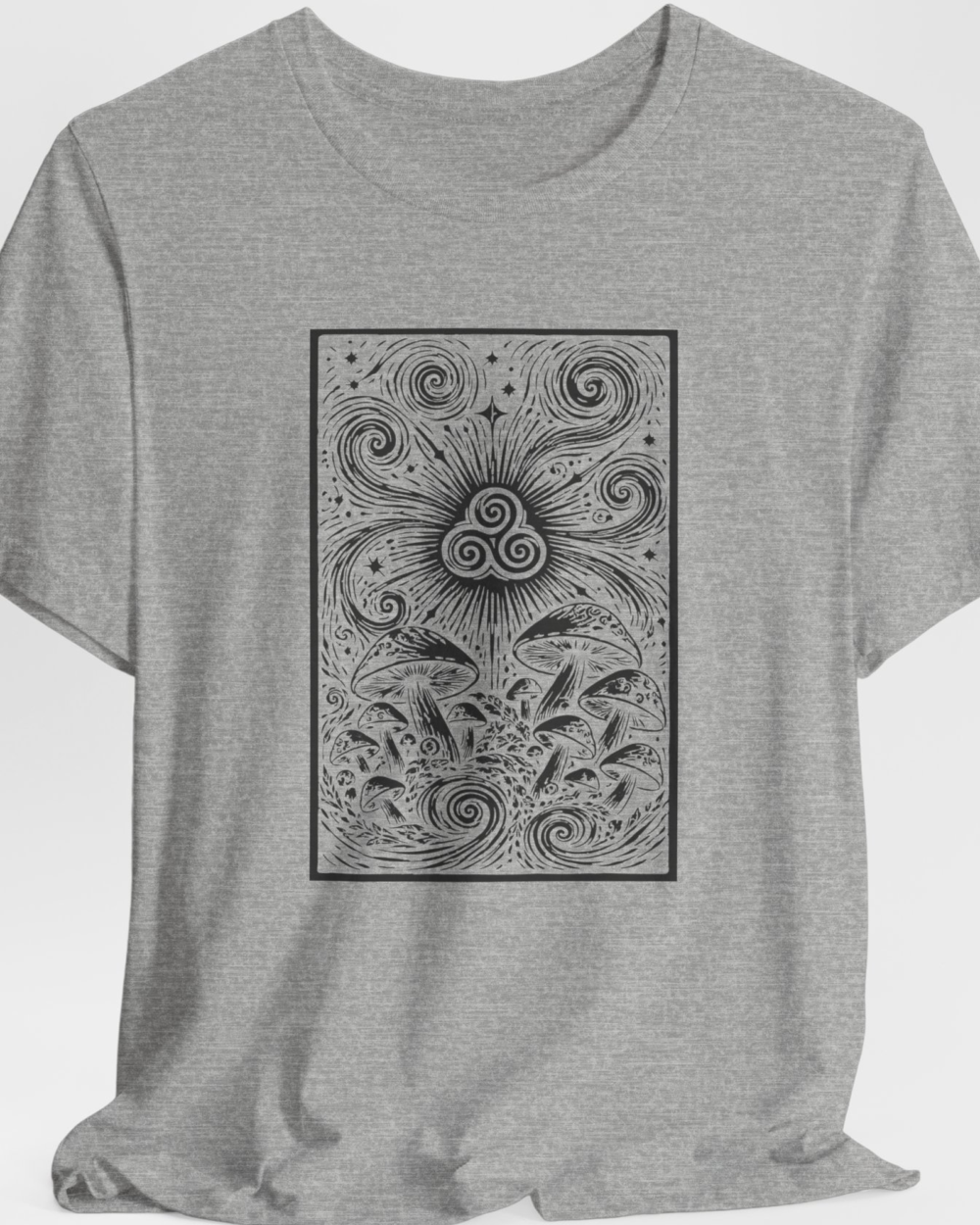 Mushroom Triskelion (Dark) — hero heather gray 20261003