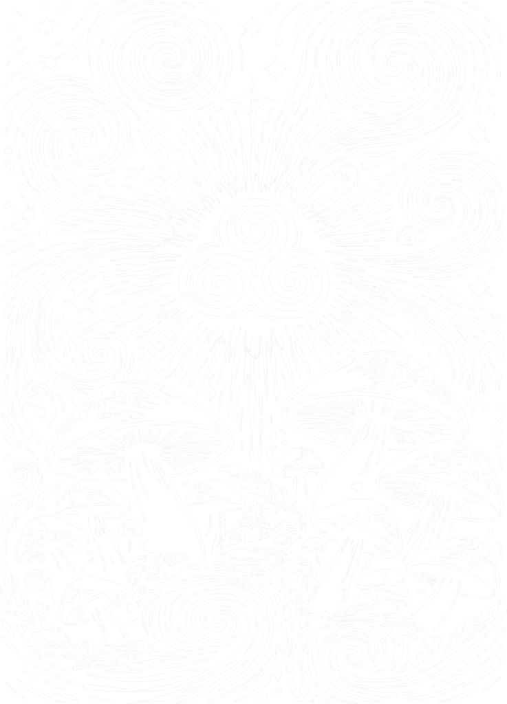 Mushroom Triskelion (Dark), the print (dark ink)