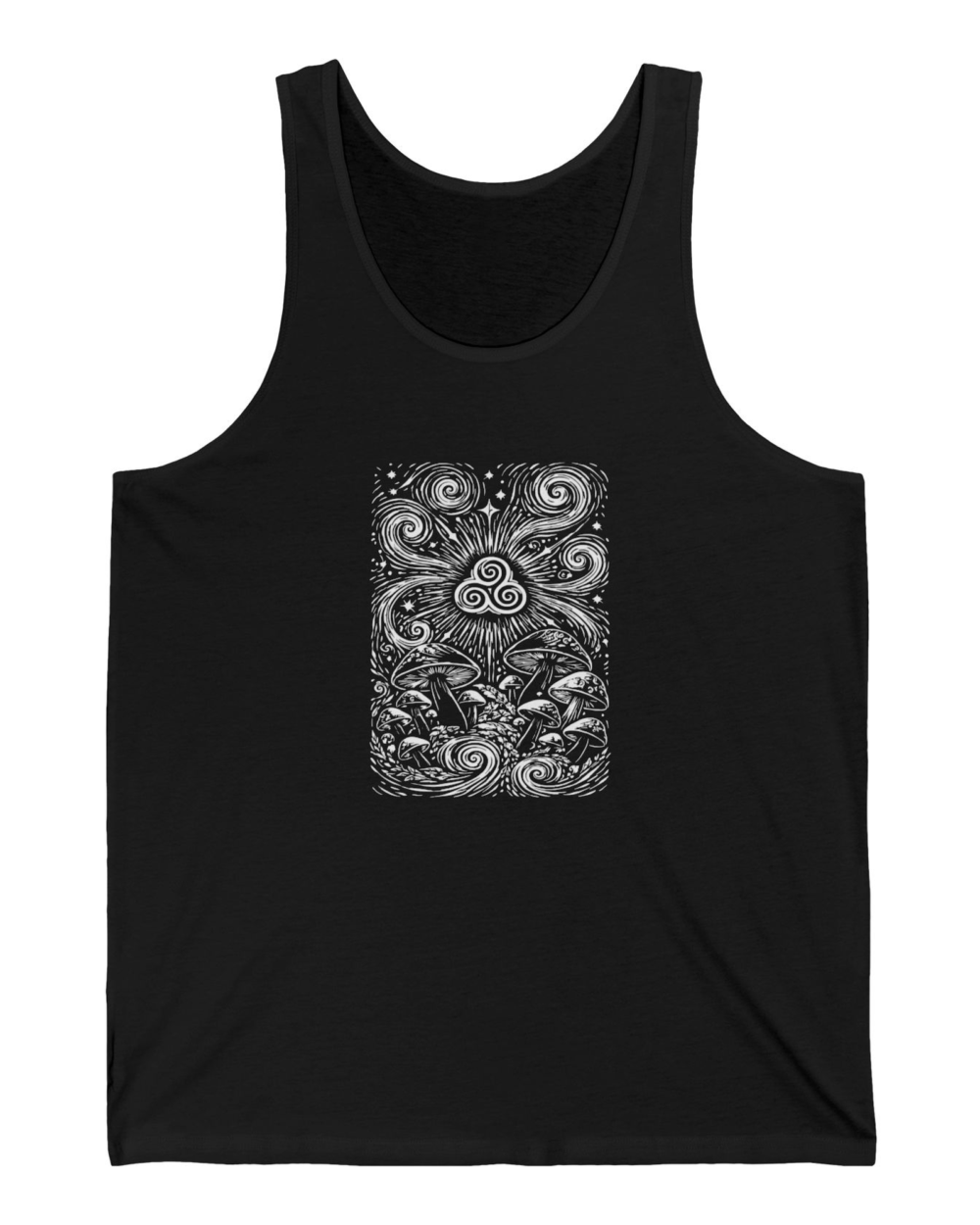 Mushroom Triskelion (Dark), Tank Top — hero-black-20261003-221546 Mushroom Triskelion (Dark), Tank Top — hero black 20261003