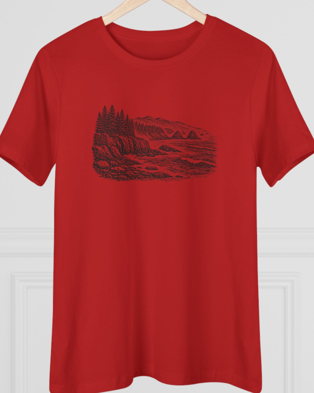PNW Coastline, Women's Tee — hero red 20261003