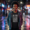 Psychedelic Journey, Women's Tee — night city black 20261004 042327